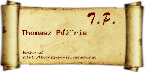 Thomasz Páris névjegykártya